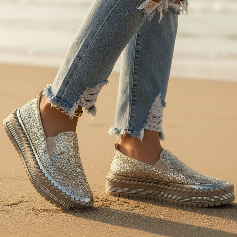Sequined Slip On Sneakers