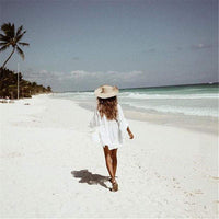 Sheer lace swimwear wrap dress