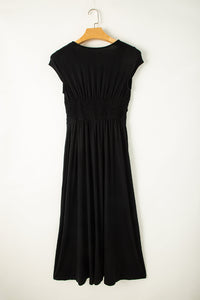 Shirred Bodice Summer Long Dress