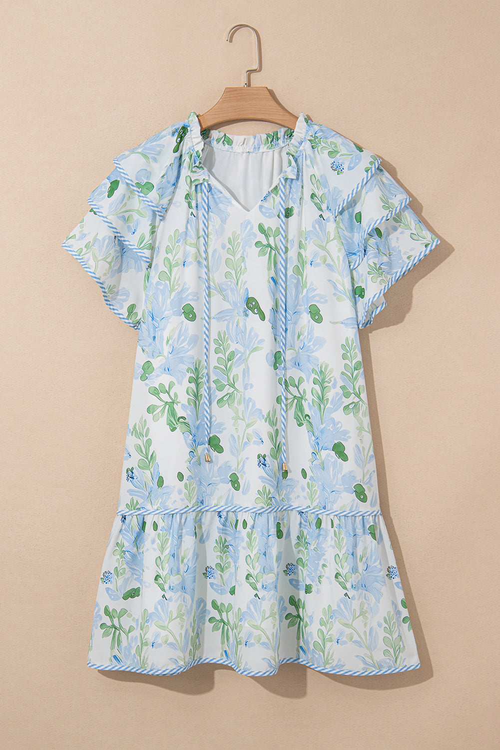 Sky Blue Bohemian Lace Detail