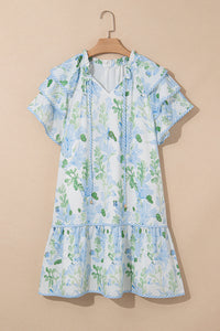 Sky Blue Bohemian Lace Detail