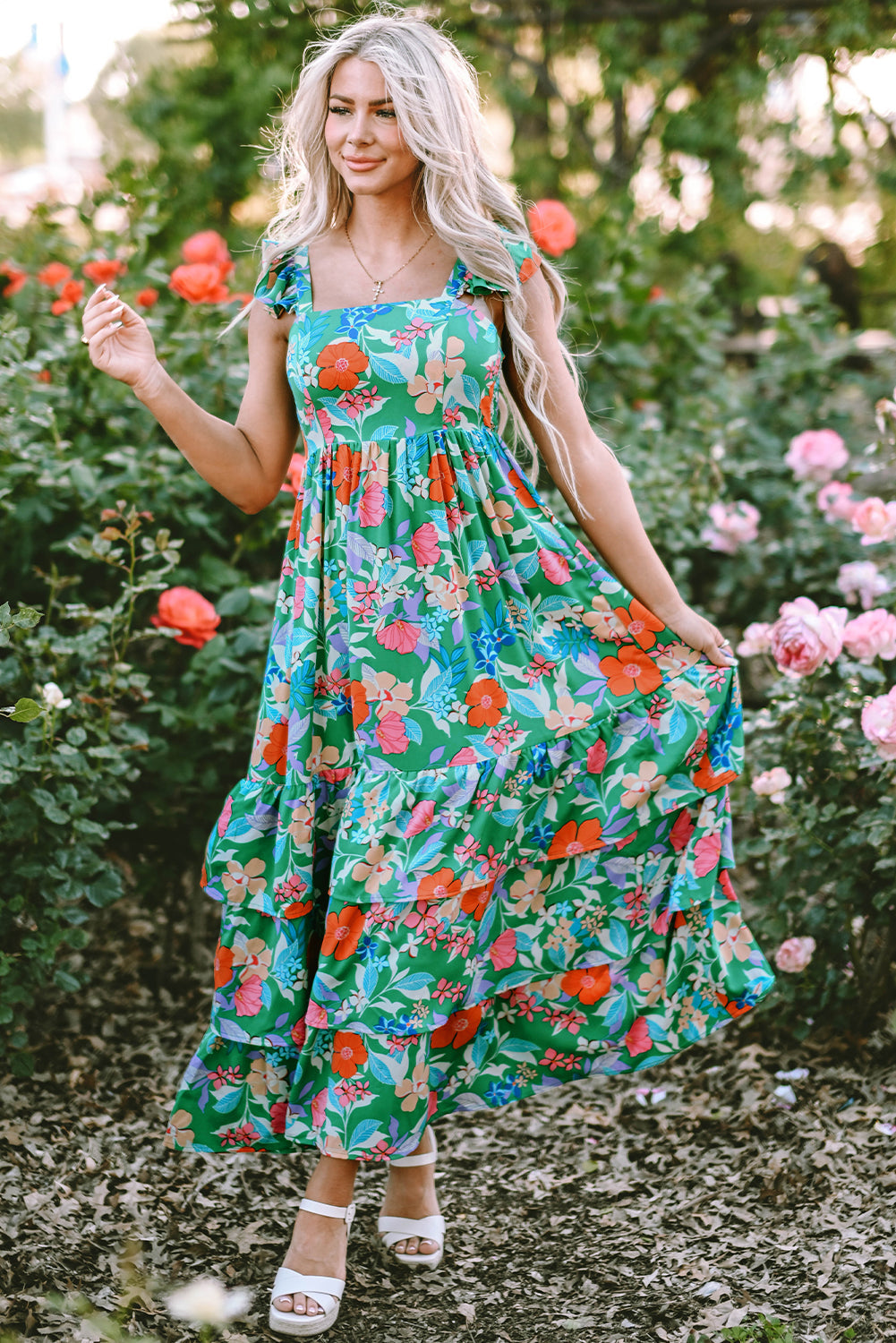 Sleeveless Floral Maxi Dress