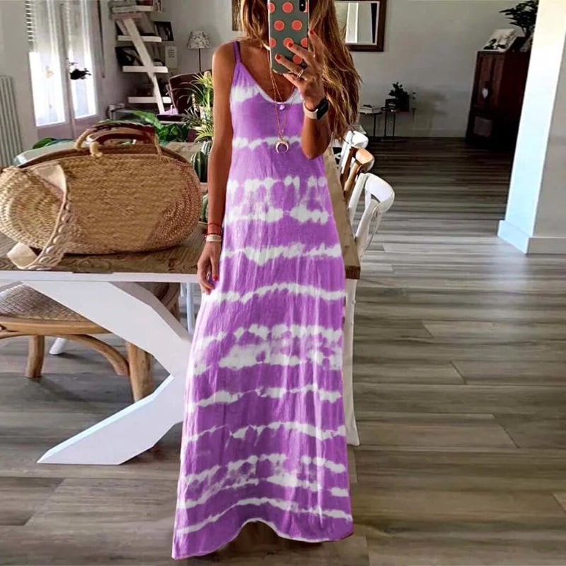 sleeveless boho maxi dress