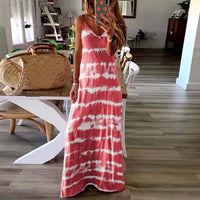 sleeveless boho maxi dress pink
