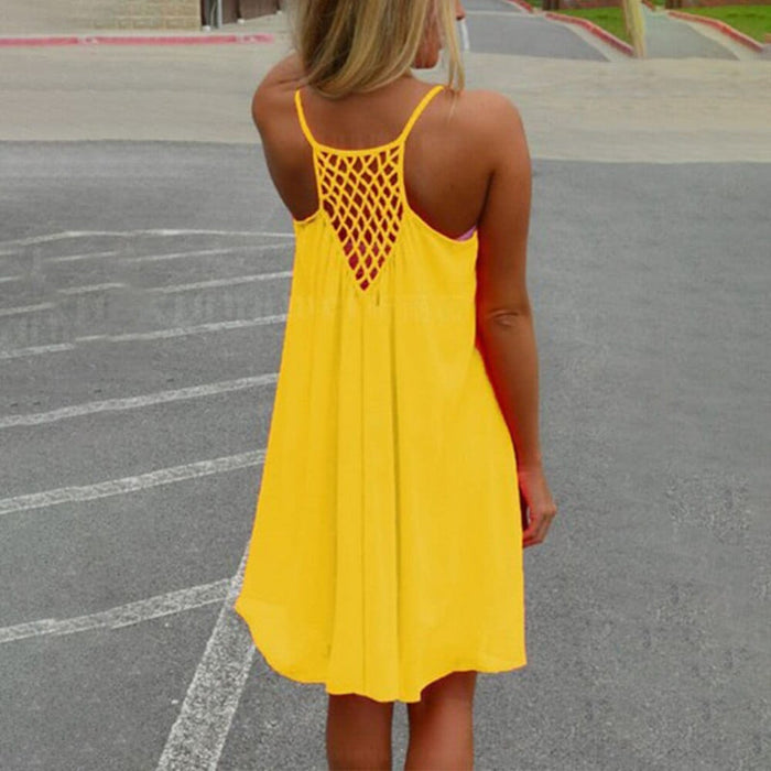 sleeveless boho mini dress