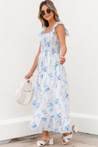 Smocked Bodice Long Bohemian Dress