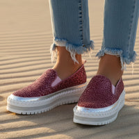 Sparkle slip-on shoes women