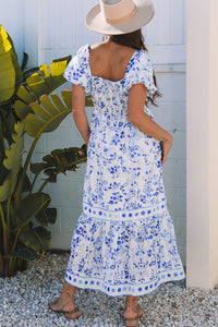 Square neck boho summer dress