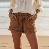 Stone Wash Retro Women Shorts