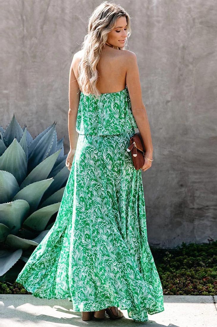 strapless boho maxi