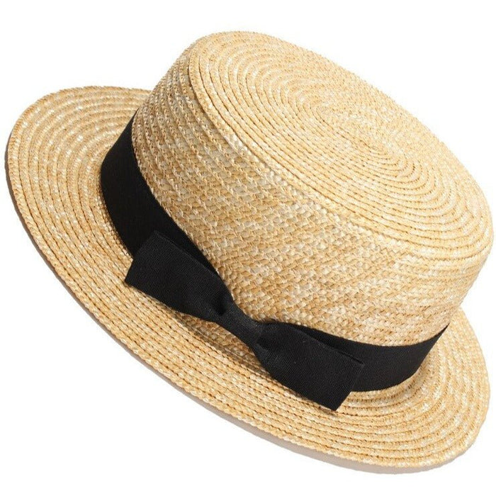 Straw Boater Skimmer Hat