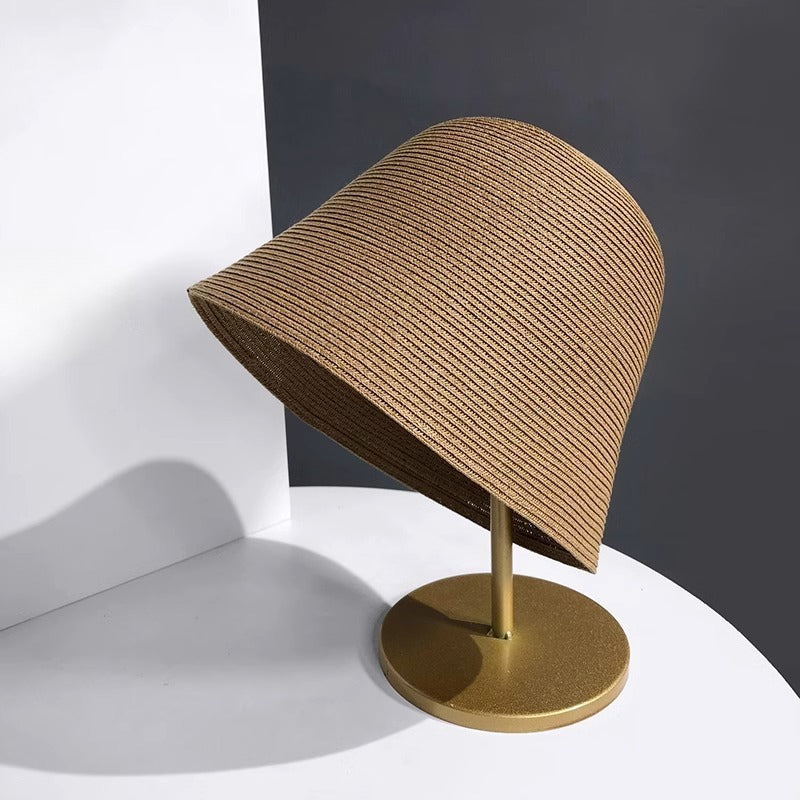 Straw Bucket Hat Beige
