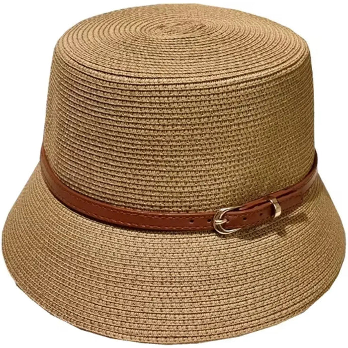 Straw Bucket Hat Mushroom Shape