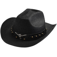 Straw Cowgirl Hat Black