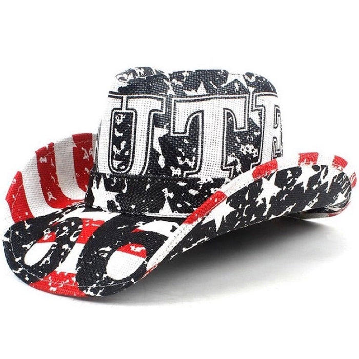 Straw Cowgirl Hat Flag