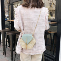  straw crossbody bag blue