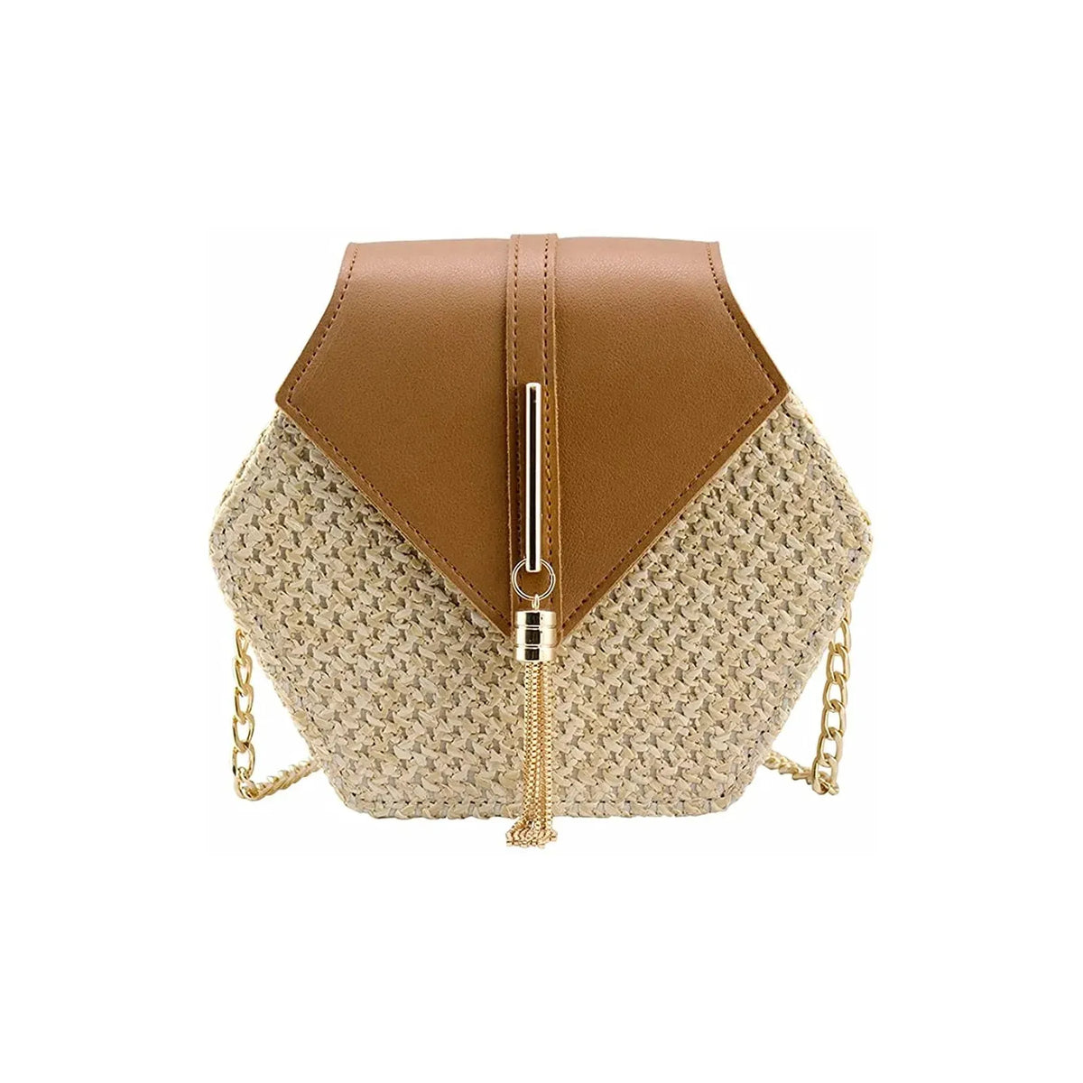  straw crossbody bag brown