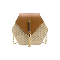  straw crossbody bag brown