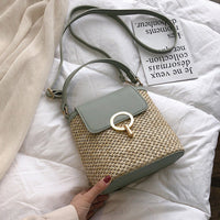 straw woven purse