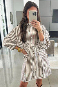 Striped Bohemian Flowy Mini Dress
