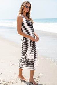 Striped boho dress flowing silhouette