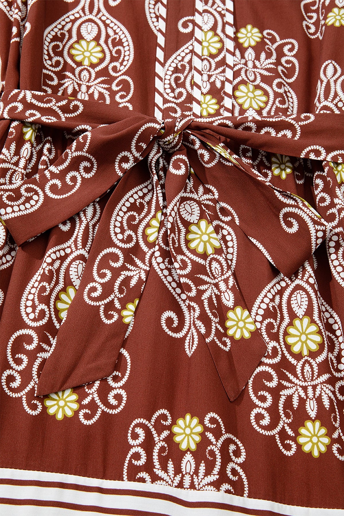 Striped boho dress natural fabric