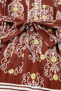Striped boho dress natural fabric