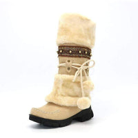 Suede mid calf boho boots
