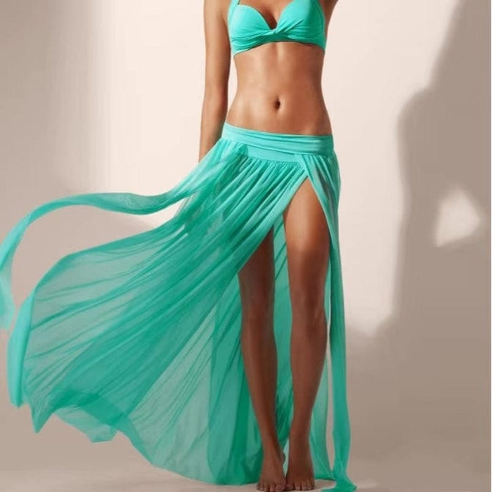 summer boho maxi skirt blue