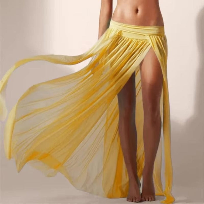summer boho maxi skirt yellow