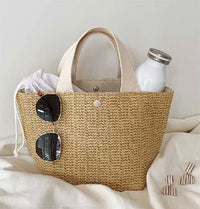 summer straw bag white