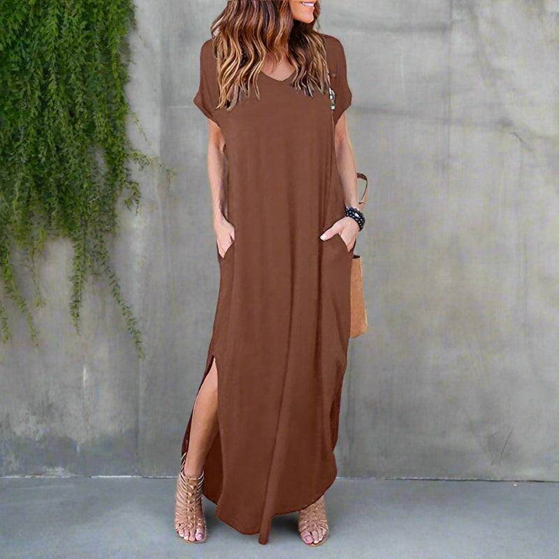 t-shirt maxi dress red