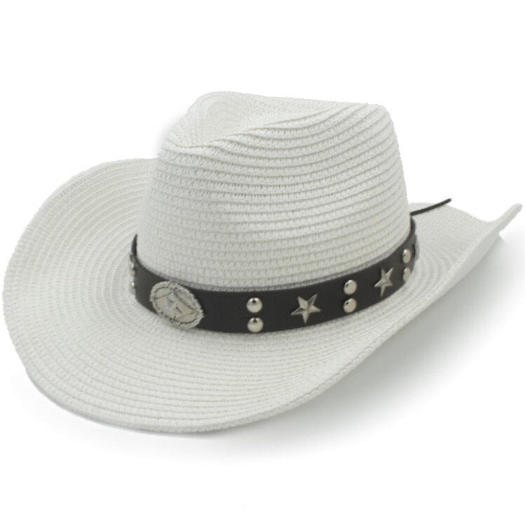Tan bohemian raffia cowgirl brim