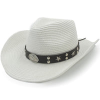Tan bohemian raffia cowgirl brim