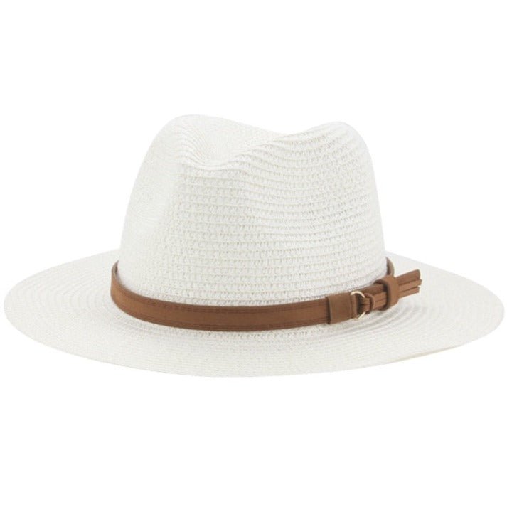 Tan bohemian straw beach hat