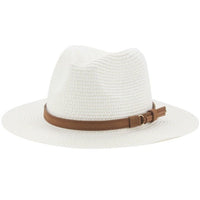 Tan bohemian straw beach hat