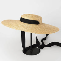 Tan bohemian wide brim hat