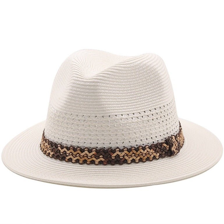 Tan bohemian woven straw hat