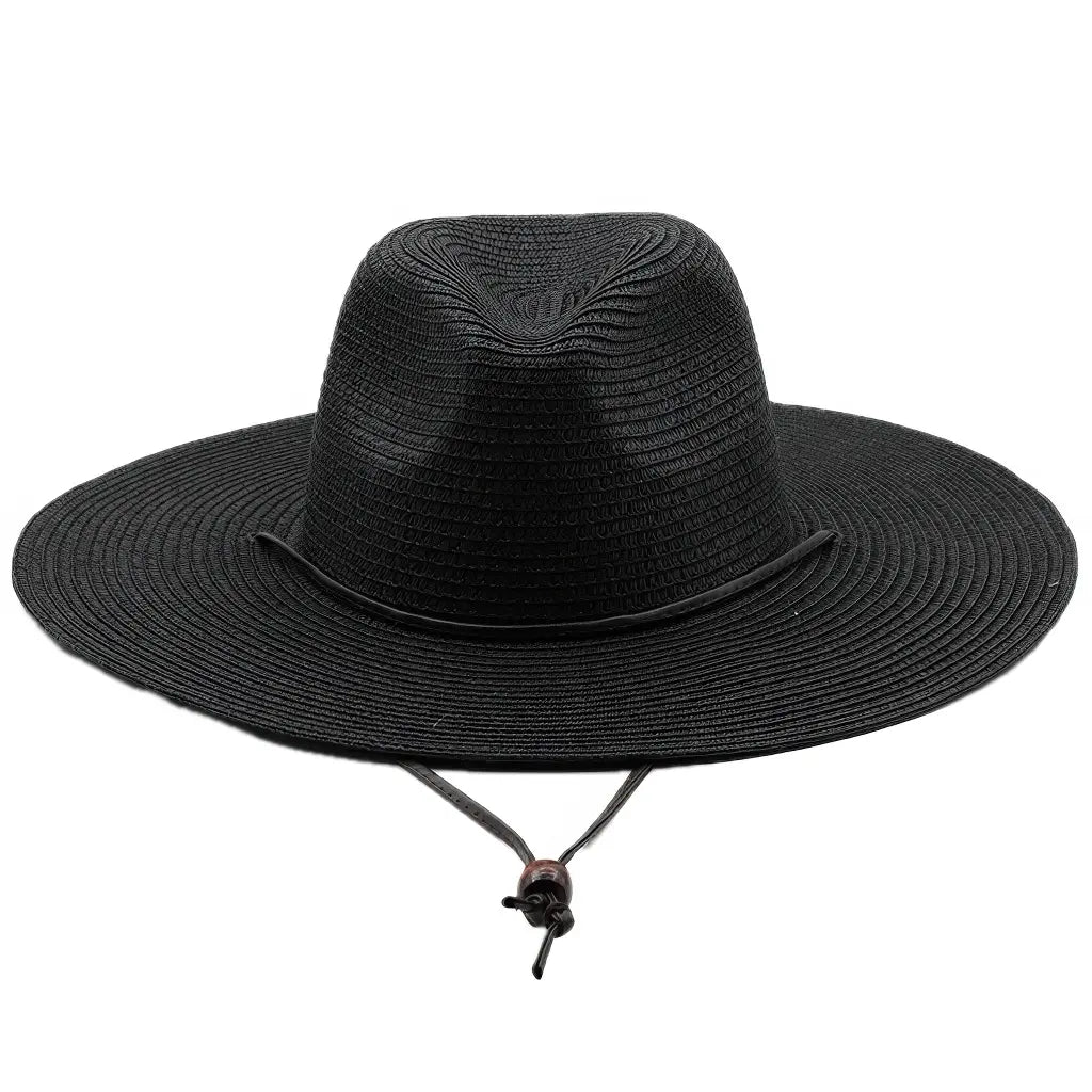 Tan boho fedora woven brim