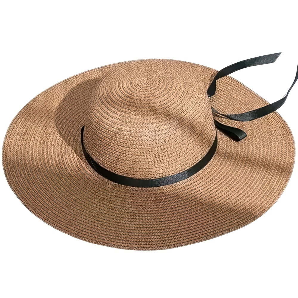 Tan straw bohemian summer hat