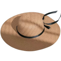 Tan straw bohemian summer hat