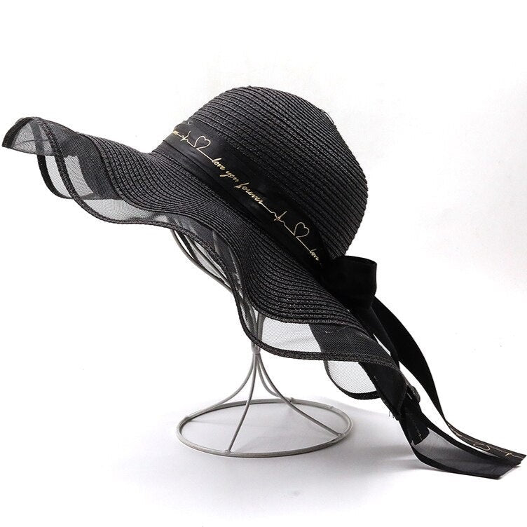 Tan wide brim bohemian hat