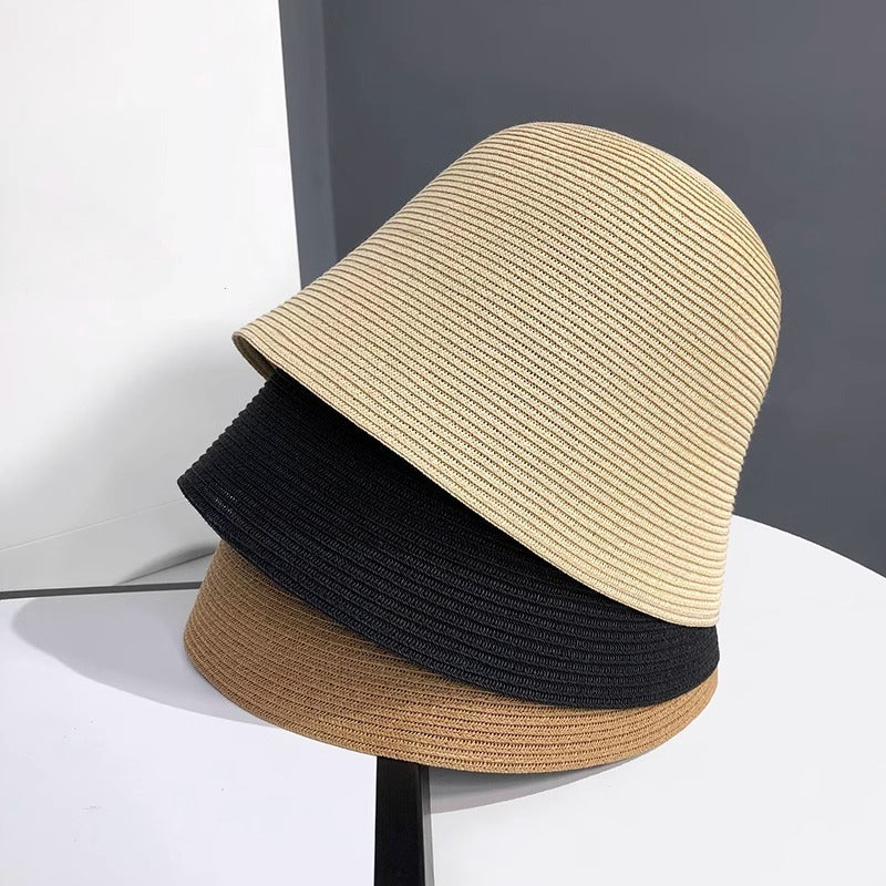 Tan woven boho bucket hat