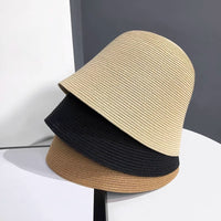 Tan woven boho bucket hat