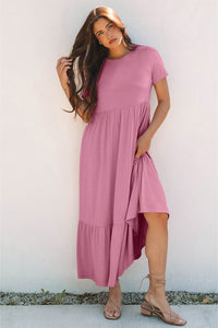 Tiered cotton bohemian maxi dress