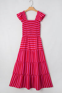 Tiered flowy dress natural fabric