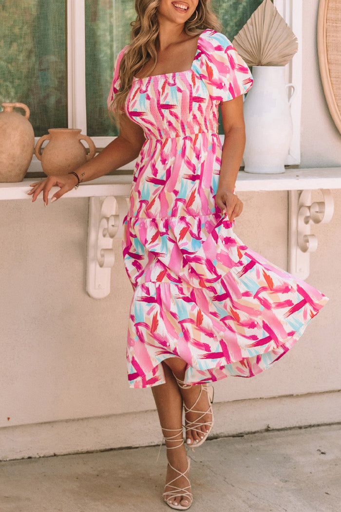 Tiered Ruffle Midi Dress