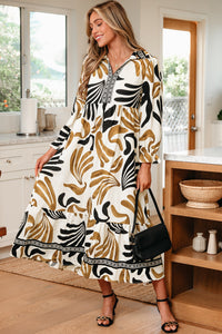 Tropical print casual maxi outfit