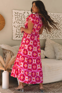 V neck boho summer maxi
