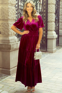Velvet boho dress flowy silhouette